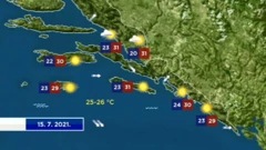 Vremenska prognoza , Foto: Dnevnik/HTV/HRT
