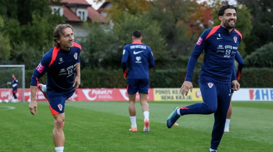 Luka Modrić i Mateo Kovačić na treningu Vatrenih