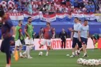 Zagrijavanje uoči utakmice, Foto: Luka Stanzl/PIXSELL