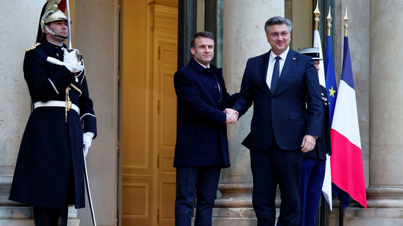 Emmanuel Macron i Andrej Plenković