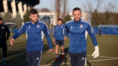 Nogometaši Dinama na treningu na Maksimiru