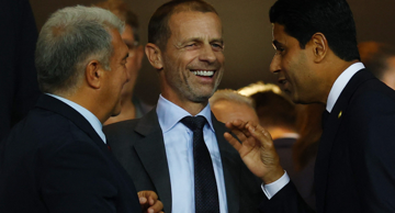 Joan Laporta, Aleksander Čeferin i Nasser Al-Khelaifi