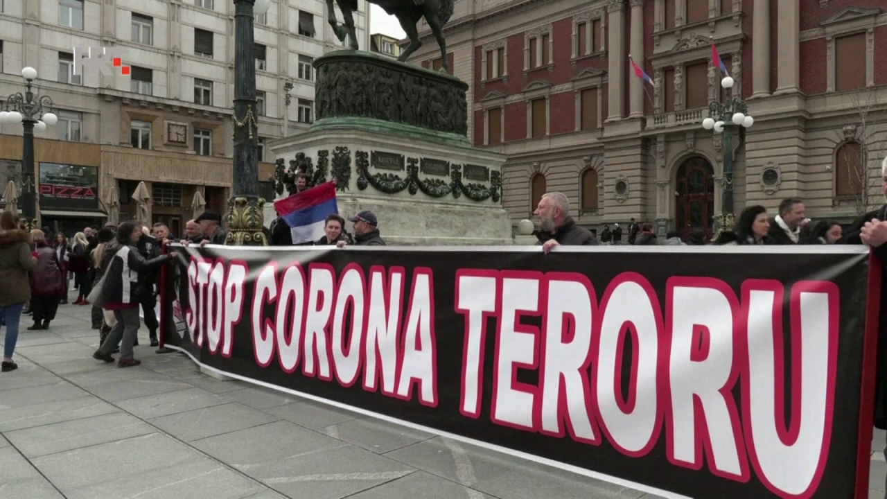 Agenda:Svijet - Prosvjed u Srbiji zbog strogih epidemioloških mjera, Foto: Agenda:Svijet/HTV/HRT