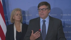 Angelina Eichorst i Mathww Palmer na razgovorima o izmjeni izbornog zakona u BiH, Foto: Dnevnik/HTV/HRT
