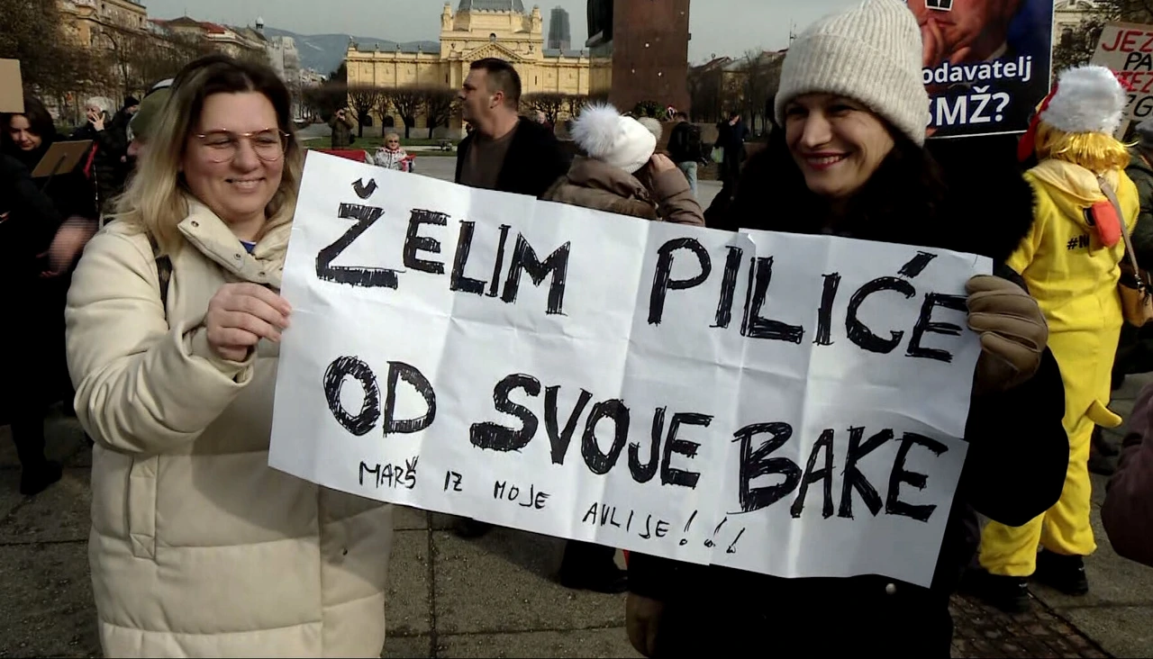 Prosvjed u Zagrebu, Foto: HTV/HRT