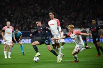 Phil Foden, Yussuf Poulsen i Nicolas Seiwald, Foto: ANNEGRET HILSE/REUTERS