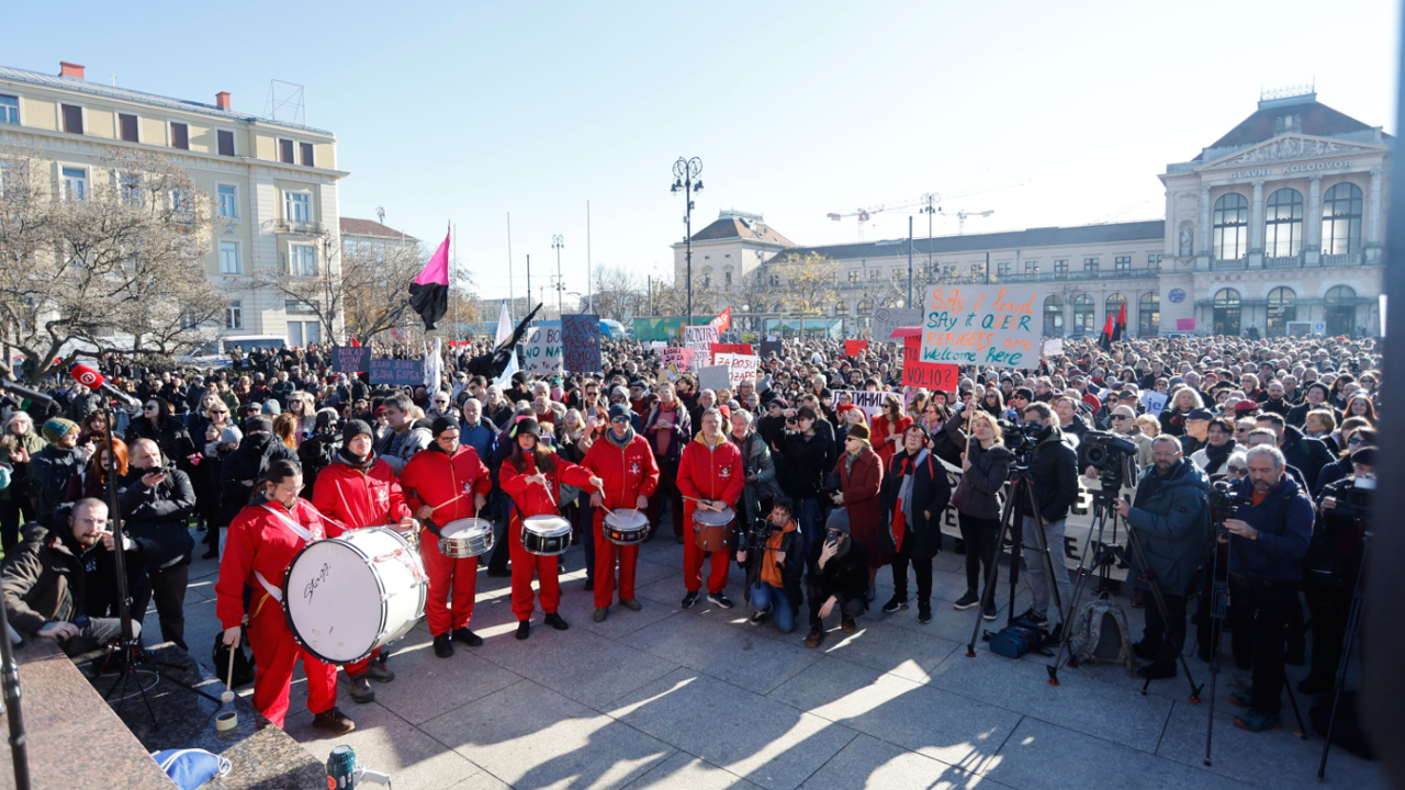 Prosvjed u Zagrebu, Foto: Marko Todorov/CROPIX