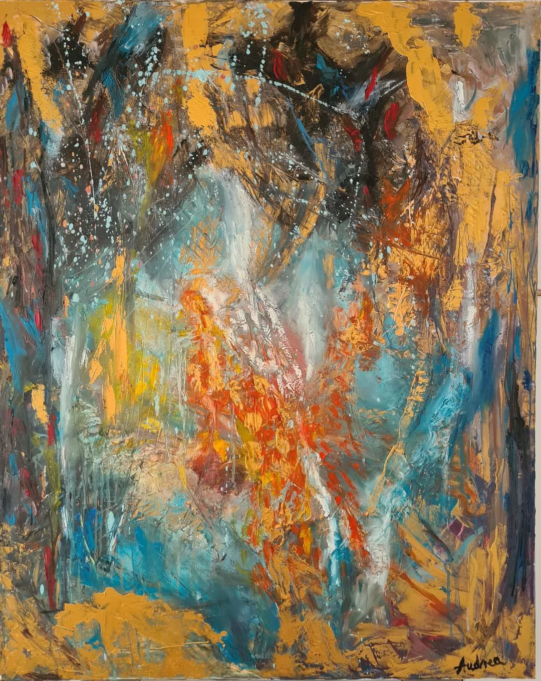 Pintura abstracta del ciclo Bajo la superficie, Foto: fotografía cedida/Andrea Stanić