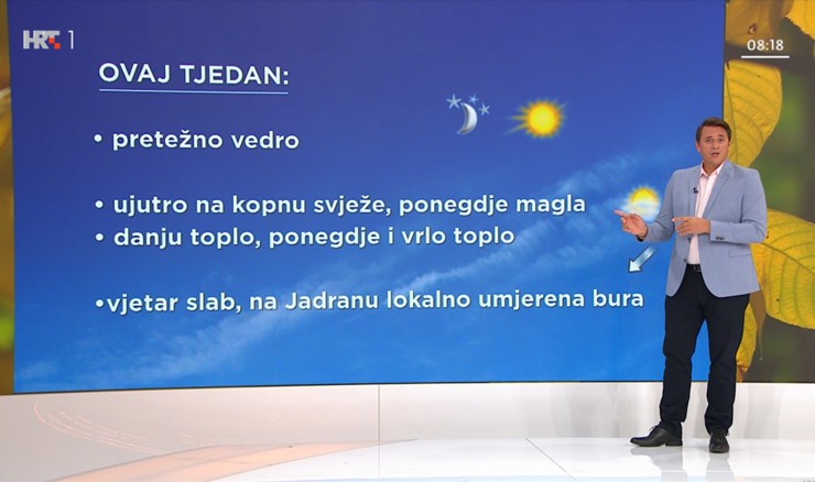 Utorak sunčan i danju topao, ali jutro svježe, lokalno uz maglu