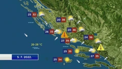 Vremenska prognoza, 5.7.2022., Foto: HTV/HRT