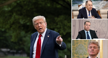 Donald Trump, Sergej Lavrov, Dmitrij Medvedev, Dmitrij Peskov