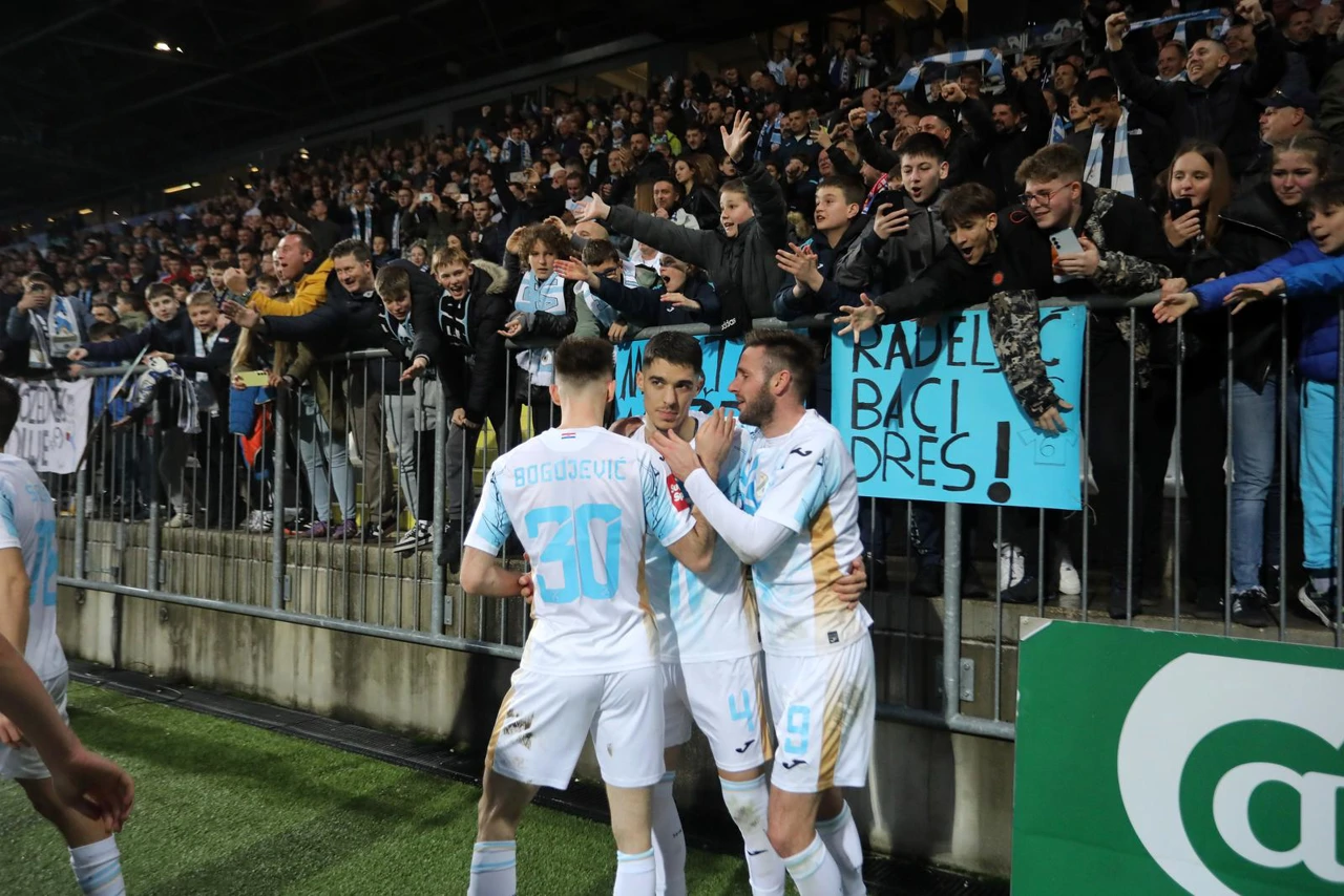 Slavlje igrača Rijeke, Foto: Goran Kovacic /PIXSELL