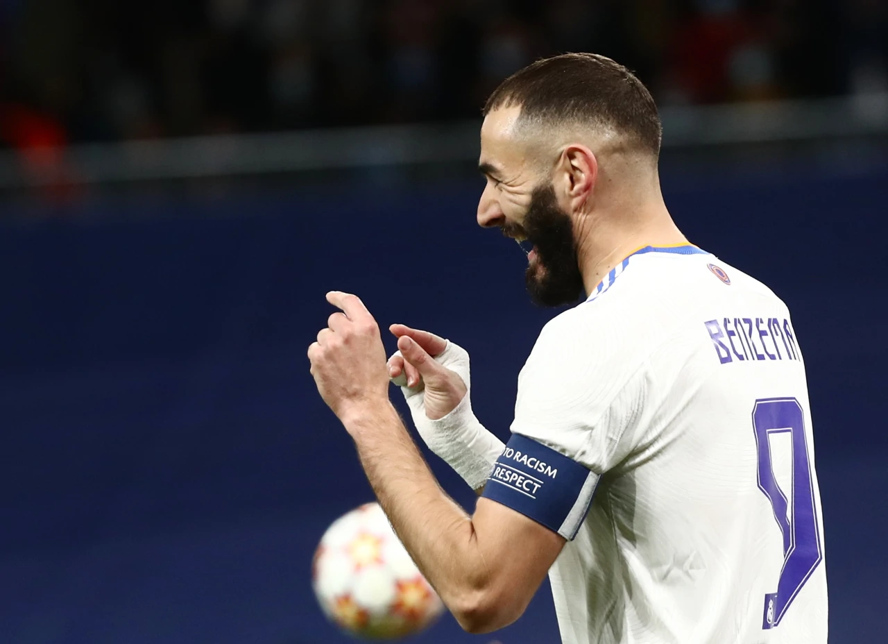 Karim Benzema slavi gol Šahtaru, Foto: Sergio Perez/ REUTERS