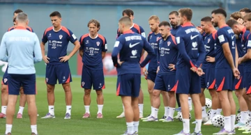 Hrvatski nogometaši na treningu uoči utakmice