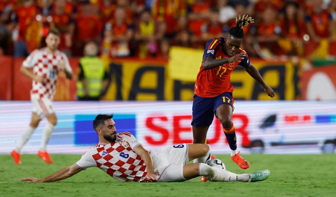 Nico Williams u susretu protiv Hrvatske u Sevilli