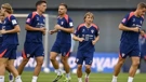 The Croatian national football team in training 