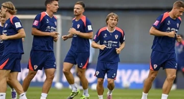 The Croatian national football team in training 