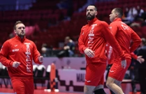 Zagrijavanje uoči utakmice Slovenije i Hrvatske, Foto: Sanjin Strukic/PIXSELL