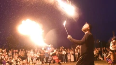 Nastup gutača vatre na renesansnom festivalu u Koprivnici