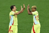  Mikel Oyarzabal i Lamine Yamal  , Foto: Annegret Hilse/REUTERS