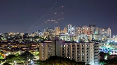 Izraelski proturaketni sustav Iron Dome presreće rakete lansirane iz Pojasa Gaze