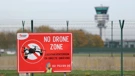 Natpis "Zona zabrane dronova" u Belgiji