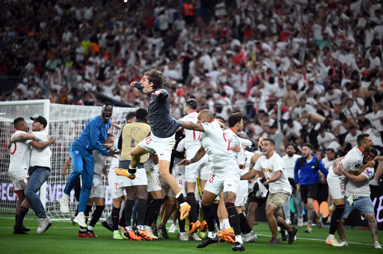 Slavlje igrača Seville, Foto: Annegret Hilse/REUTERS