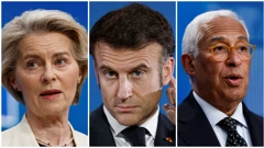 Von der Leyen, Macron i Costa