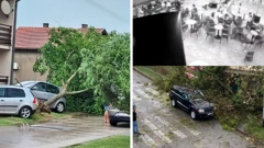  Snimka nadzorne kamere iz jednog vinkovačkog kafića pokazuje kojom je jačinom vjetar jutros udario na taj grad