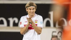 Borna Sosa u utakmici Stuttgart - Augsburg 7. svibnja