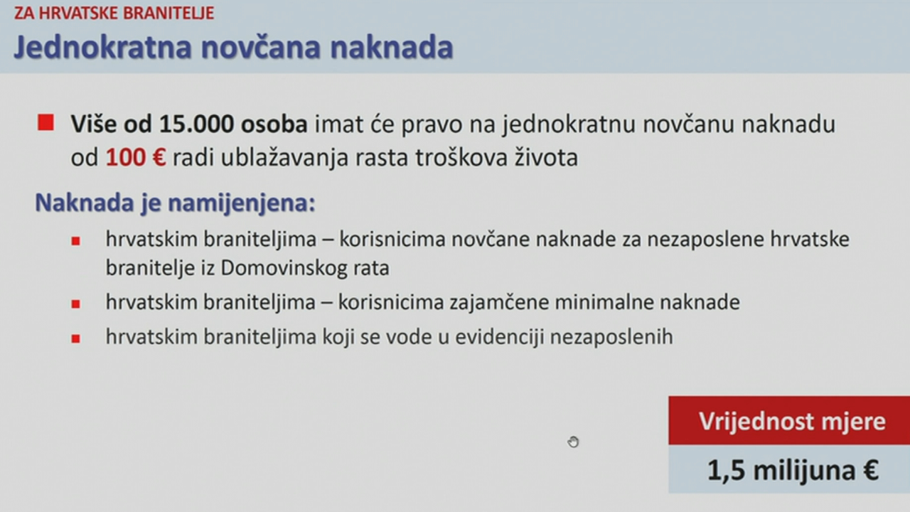 Jednokratna novčana naknada - branitelji