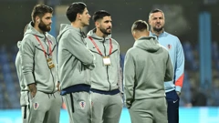 Vatreni na travnjaku u Podgorici prije zagrijavanja