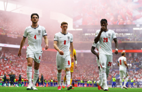 Declan Rice, Elliot Anderson i Noni Madueke uoči utakmice, Foto: Nathan Ray Seebeck/IMAGN IMAGES/REUTERS