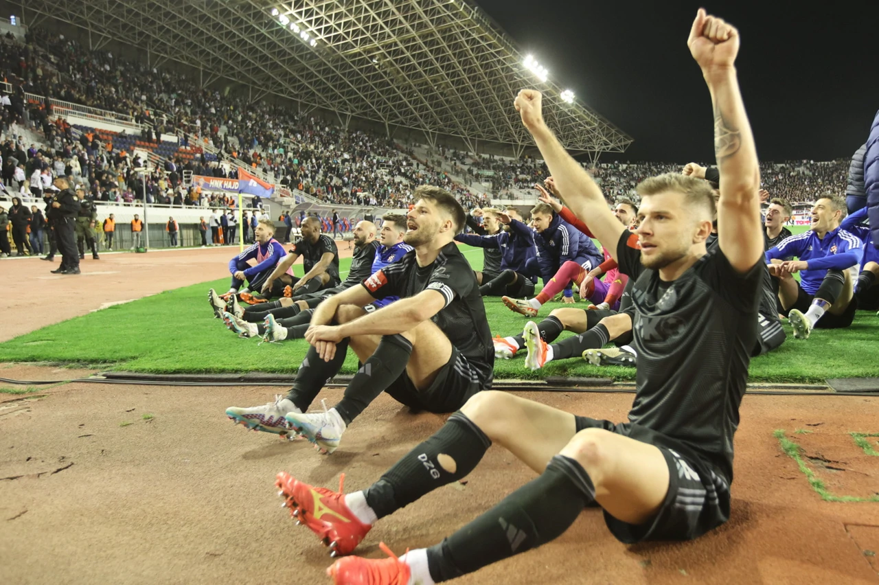 Slavlje igrača Dinama nakon pobjede na Poljudu