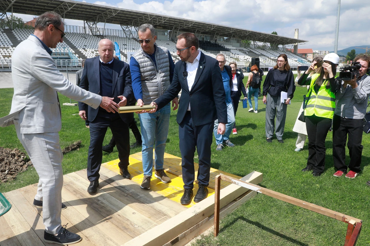 Polaganje kamena temeljca na stadionu u Kranjčevićevoj  , Foto: Damjan Tadic /CROPIX