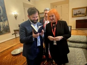 Presidente de Chile Gabriel Borić y Željka Lovrenčić / Predsjednik Čilea Gabriel Borić i Željka Lovrenčić, Foto: Mladen Budimir//