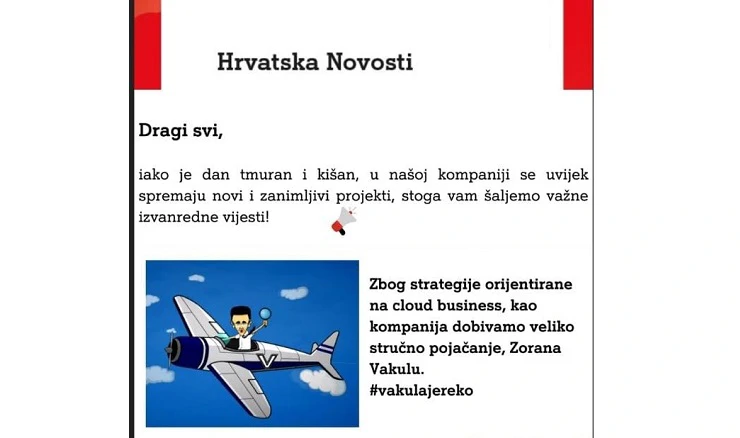 interna vijest jedne hrvatske kompanije