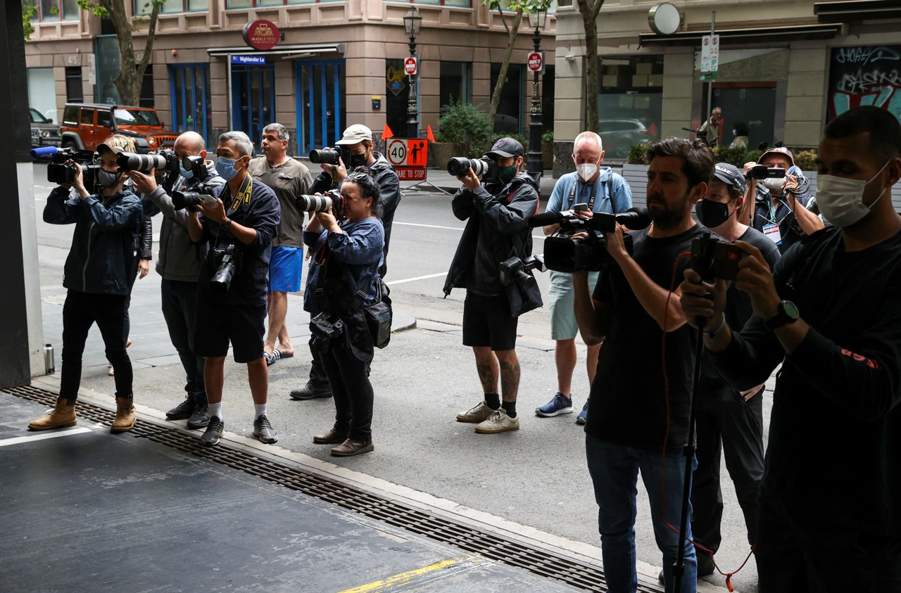 Novinari pokušavaju fotografirati Novaka Đokovića, Foto: Loren Elliott/REUTERS
