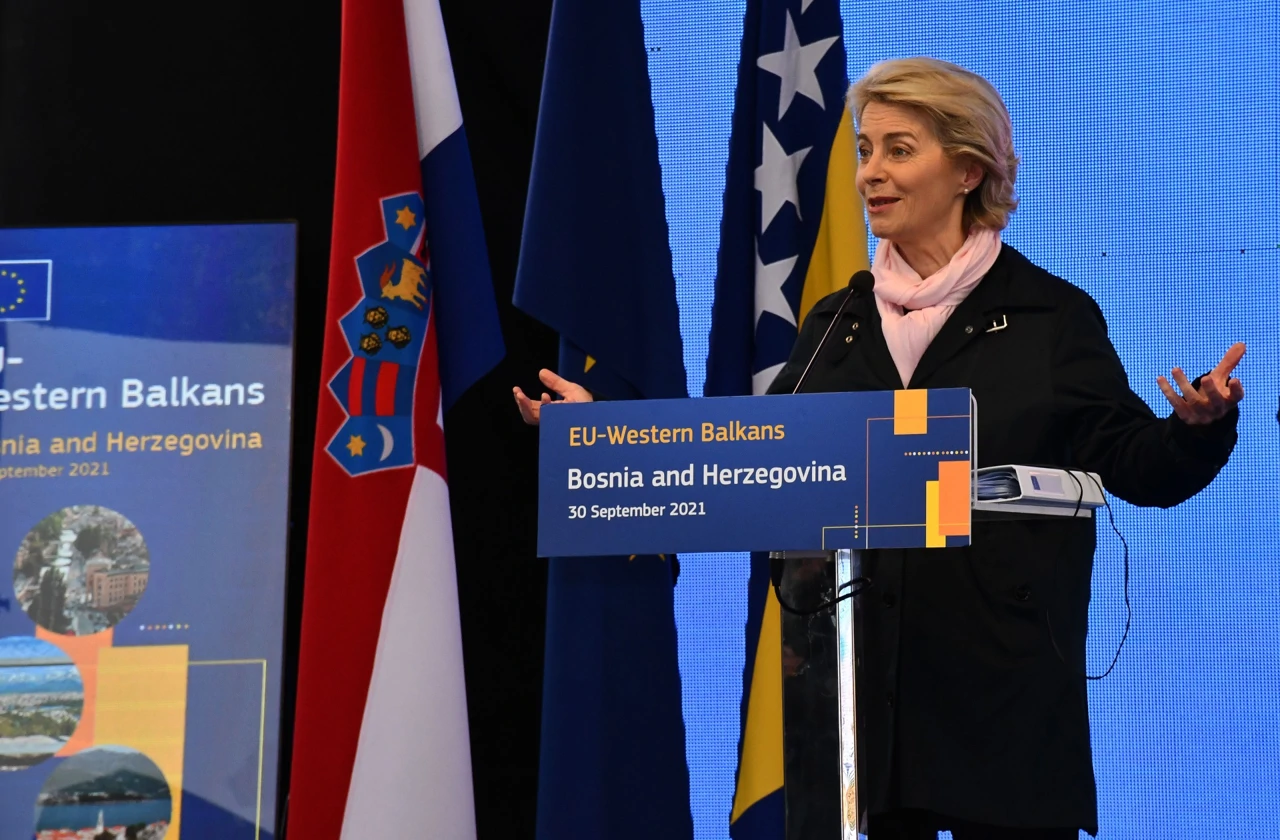 ŽUrsula von der Leyen na otvorenju mosta Svilaj, Foto: Ivica Galovi/Pixsell
