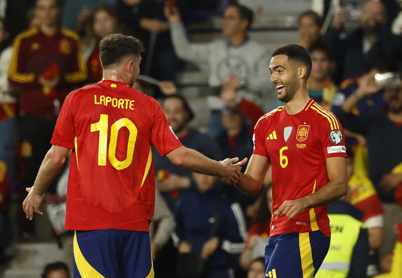 Mikel Merino i Aymeric Laporte  