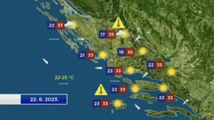 Prognoza 22.6.2023., Foto: HTV/HRT