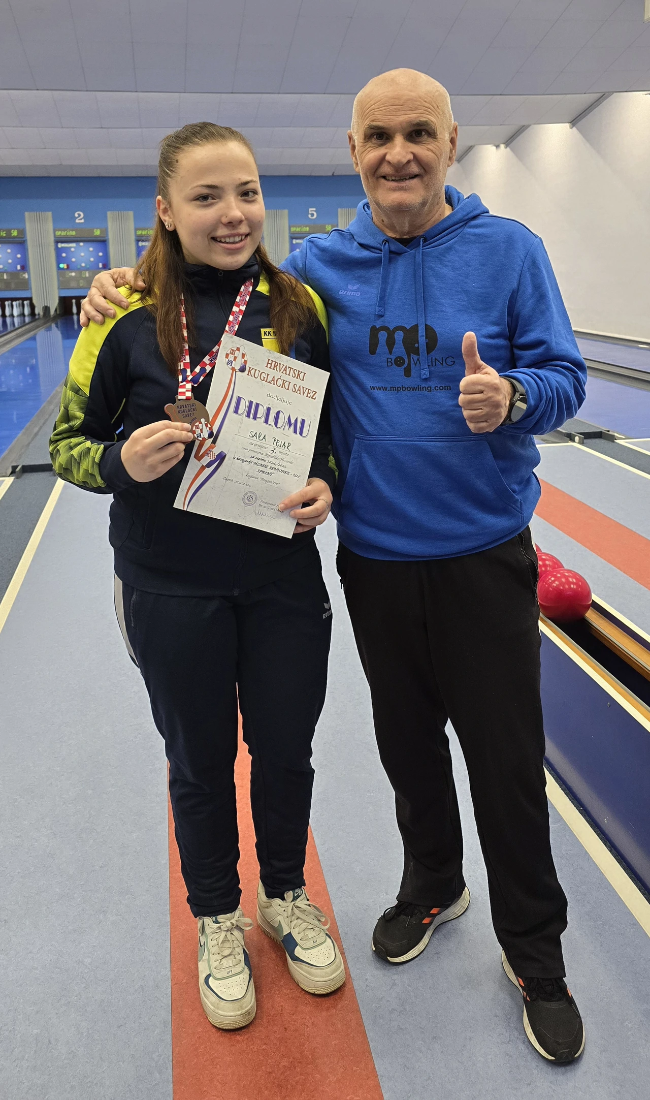 kuglačica Sara Pejak i trener Tonči Mikac