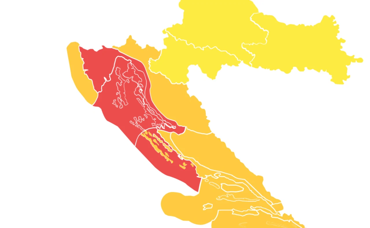 Upaljen crveni alarm za dio RH, Foto: DHMZ/-
