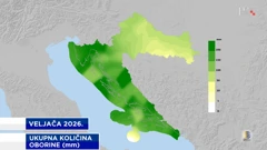 ukupna količina oborine u veljači 2026., Foto: HTV/DHMZ/HRT