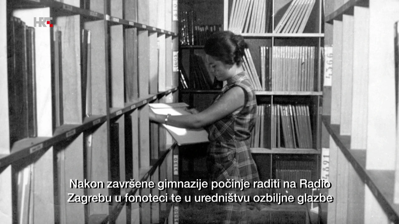 Mirjana Bohanec Vidović u fonoteci Radija Zagreb, Foto: U svom filmu/HTV/HRT