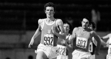 Luciano Sušanj u finišu utrke u Rimu 1974. godine (fotografiju ustupio Bojan Sušanj)