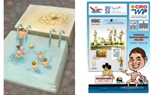 Međunarodna izložba karikature 2022. Zagreb - Split, Foto: Liu Qiang (Kina) i Hrvatsko društvo karikaturista/HRT