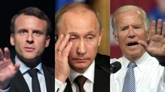 Emmanuel Macron, Vladimir Putin i Joe Biden