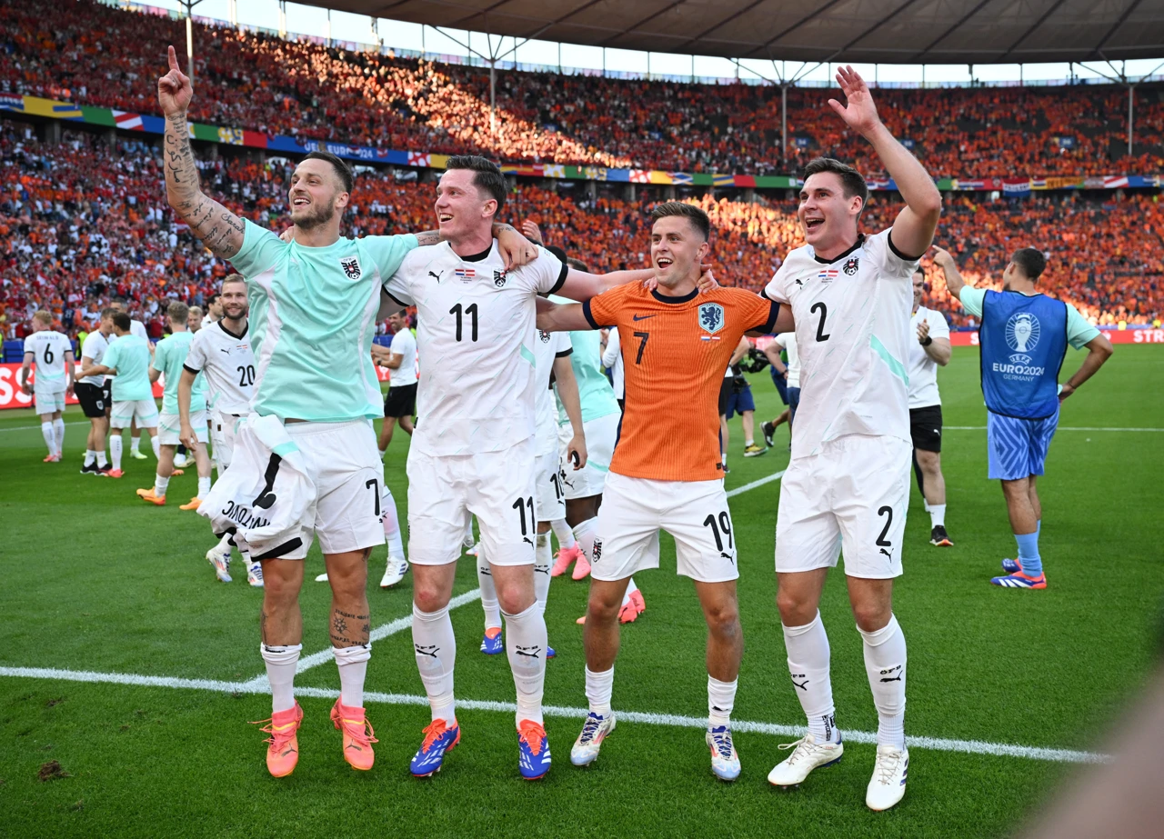 Slavlje austrijskih reprezentativaca, Foto: Annegret Hilse/REUTERS