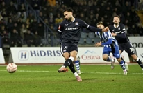 Dion Drena Beljo postiže pogodak Karlovcu iz kaznenog udarca, Foto: Damir Krajac/CROPIX